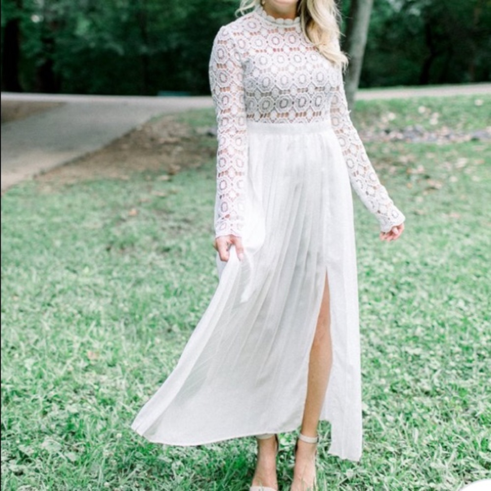 White maxi dress